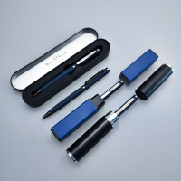 Ручка автомат. в футляре "Firenze. Синяя" шарик., 1,0мм, металл., синие чернила