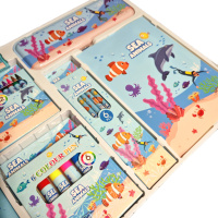 Набор д/рисования  41пр. "Sea" в подар.коробке, цвет. карандаши, фломастеры, мелки