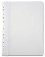 Скоросшив. пласт. прозр. верх. с перфорацией, белый, 0.12/0.16
