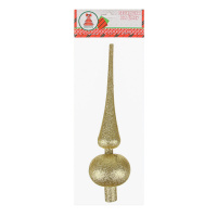 Макушка на ёлку 24см, красная/золото