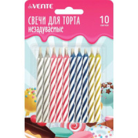 Свечи для торта Незадуваемые, 10шт с блестками 6,5*0,52см