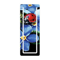 Закладка картонная с вырубкой "Божья коровка" мат.лам.