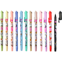 Набор ручек шар. deVENTE.Glad cat".12цв, 0,7мм, колпачок в виде кошечки, блистер