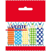 Закладки с липким краем (44*12мм)  5 цв, по 20л., Карандаши