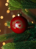Ёлочный шар  8 см "Дракон" Символ года, стекло