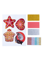 Набор для творчества "Ёлочные украшения. Пряничный домик" стразы 4 игрушки 5+