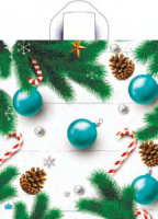 Пакет 42*38см (37мк) с петлевой ручкой "Бирюзовые шары" ПНД