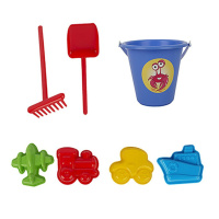 Набор игрушек. "Едем? Едем!" 4 формочки,грабли, лопатка, ведро