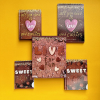 Блокнот А6 7БЦ  80л "Sweet life" клетка, глянц.лам.