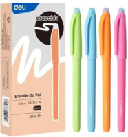 Ручка гелевая стираемая Deli черная, 0,5мм