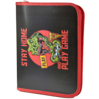 Папка д/тетрад. А5 (230*180*25) 1отд. молния вокруг, пластик "Опасный дино"