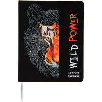 Дневник универсальн. обл. кожзам, тв.пер. "Wild Power" , шелкография, 48л,ляссе