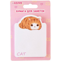 Бумага с липким краем  30л, фигурная  Lazy cat,  ассорти