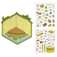 Наклейки-румбокс д/создания миниатюрных сцен 12,5*15см "Панда. Чайная церемония"