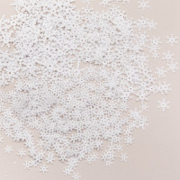 Пайетки декоративные 7, 10, 13мм, 15 гр "Снежинки" белый