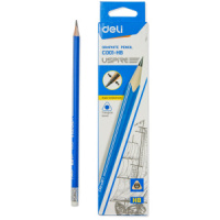 Карандаш Deli Uspire НB трехгран.корпус с ластиком