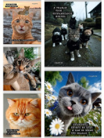 Тетрадь А5 48л кл. Проф-Пресс "Коты-мемы" 5 диз.в спайке