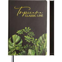 Ежедневник недат. А5 deVENTE   Tropicana 320стр., черный с рисунком, тв.обл.,кожзам.,бумага 70г/м