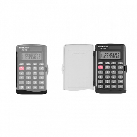 Калькулятор   8 разр. ЕК  карманный   PC-103, черный с крышкой