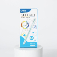Ручка гелевая Deli Delight   0,5мм голубая, прозрачный корпус