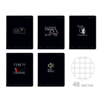 Тетрадь А5 48л кл. Альт "Life interface" софт-тач, выб.УФ-лак