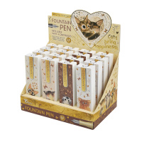 Ручка перьевая BV "Love me" 4 сменных картриджа