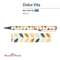 Ручка в футляре "Dolce Vita. Лепестки. Винтаж" шарик., 0,7мм, металл., синие чернила