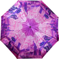 Зонт полуавтомат "Кошка" фиолетовый