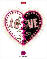 Тетрадь А5 48л кл. Hatber "LOVE" 5 диз.в спайке, мат.лам., 3Dфольга, бел.100%