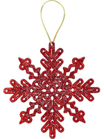 Набор подвесных украшений   4шт, 7см "Нарядные снежинки"