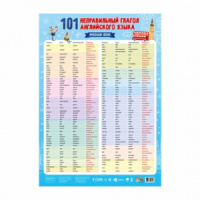 Плакат 45*64см "101 неправильный глагол английского языка"