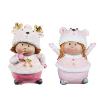 Статуэтка "Карапуз в шапочке с мишкой" 6х5х9см, поплистоун, 2 дизайна