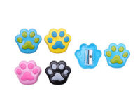 Точилка пласт. 1 отв. "Cat foot" с контейнером, 4 цв.