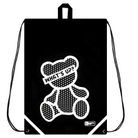 Мешок для обуви 1 отд, 360*480 светоотр. "Серебряный мишка" петля