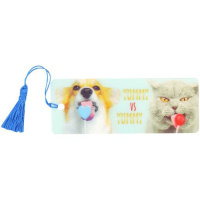 Закладка пластиковая 3D Ассорти с линейкой и табл. умножения