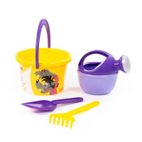 Набор игрушек. "Ну, погоди!" ведро среднее с наклейкой, лопатка, грабельки, лейка малая