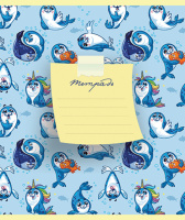 Тетрадь А5 12л лин. ПЗБМ "Лама и друзья" тисн.фольгой, белизна 100%*