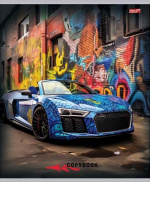 Тетрадь А5 48л кл. Проф-Пресс "Авто на фоне граффити - 1" белизна 82%