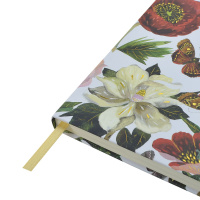 Записная книжка А5 100л. 7БЦ "Megapolis journal. Flora. Пионы" лин., резинка, кармашек