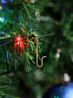 Набор металлических крючков для шаров и украшений 3см, 100шт, золото