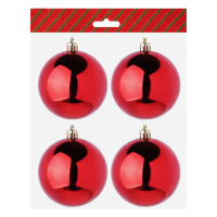 Набор елочных шаров  8 см, 4 шт., красный, пластик