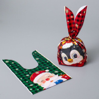 Пакет с ушами 13*22см "Поздравления с НГ" 50шт.