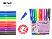 Фломастеры  12цв "Mazari. Котики" вентилир.колпачок