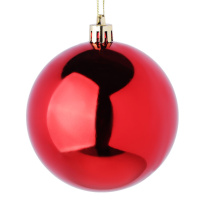 Набор елочных шаров  8 см, 4 шт., красный, пластик