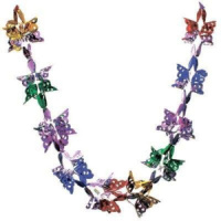 Растяжка фольгированная, многоцветная, снежинки, 18,5*18,5*200см