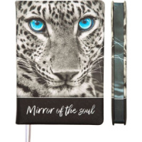 Ежедневник недат. А5 deVENTE   Wild Cat 320стр., серый с дизайном, тв.обл.,кожзам., ляссе