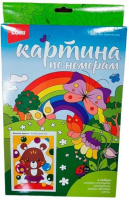 Картина по номерам на картоне 30*20см Малышам "Мишкина радость"