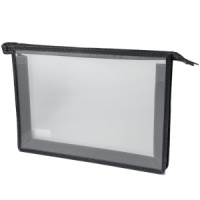 Папка  для тетрадей  А4 молния сверху  Офис б/цв Чёрная