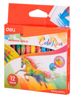 Мелки восковые Deli Colorun 12цв, европодвес