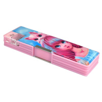 Пенал пластиковый (215*70*30) "Розовая девочка" пвх, магнитный клапан